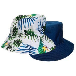 NWT Bijoux Terner Reversible Bucket Hat Tropical and Navy